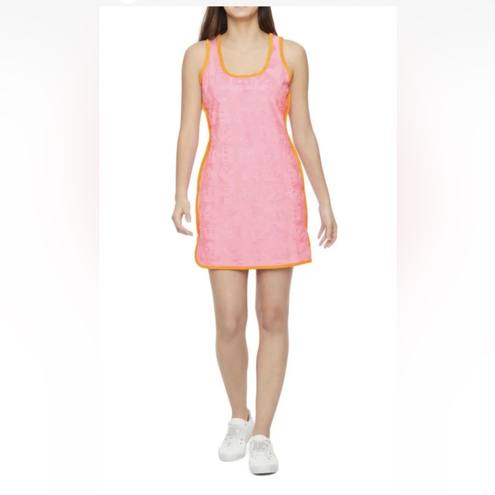 Juicy Couture Towel Terry Sleeveless Logo T-Shirt Dress Large New W Tag